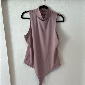Nine West Pink Asymmetrical Sleeveless Bodysuit